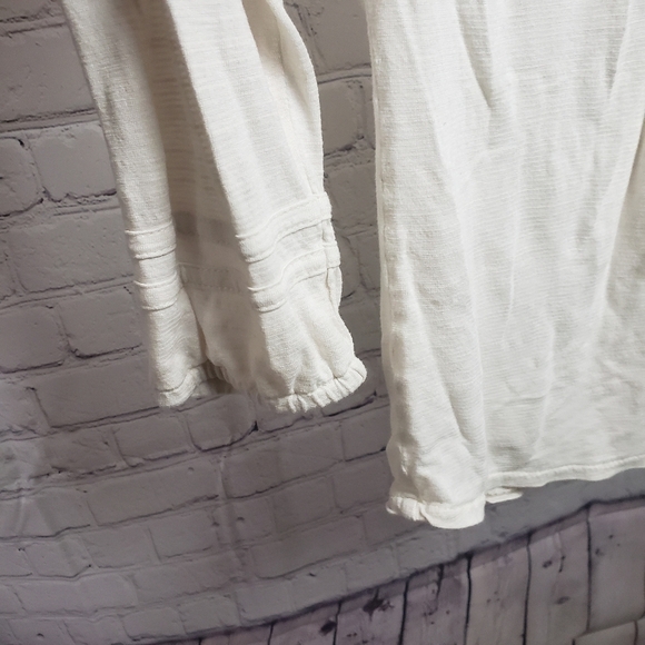 Lucky Brand Cream Horseshoe Neck Top Boho Hippie Western Bohemian Casual… - Picture 4 of 8